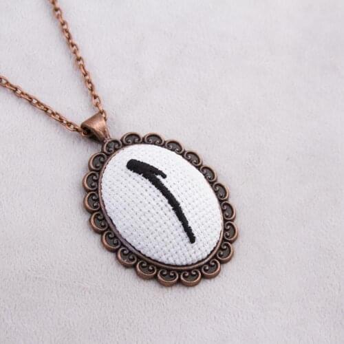 Aleph Cross Stitch Etamin Necklace