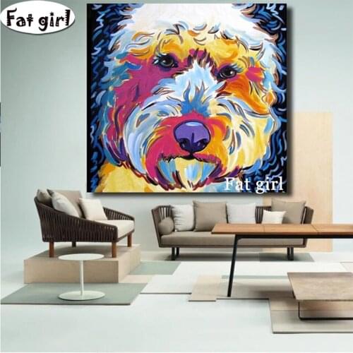 Full Square/Round Rhinestone Animal Poster Golden Doodle Dog Diamond Painting Cross Stitch 3D Diy Embroidery Mosaic Handmade Kit