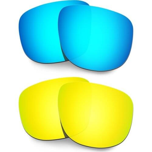 HKUCO Polarized Replacement Lenses For Holbrook R Sunglasses Blue/Gold 2 Pairs