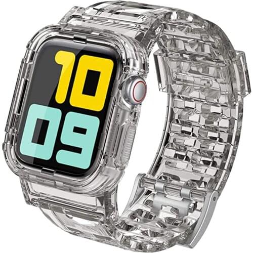 Transparent Rubber Strap For Apple Watch 6 Band iWatch Series SE 5 4 3 38mm 42mm Sports Belt Bracelet Apple Watch Band 44mm 40mm