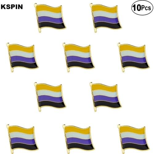 Nonbinary Pride Flag Lapel Pin Flag badge Brooch Pins Badges 10Pcs a Lot