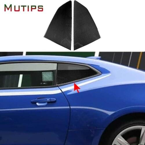 For Chevrolet Camaro 2017 2018 2019 Triangle Window Shutters Decoration Cover Trim Sticker Carbon Fiber Car Exterior Accessory