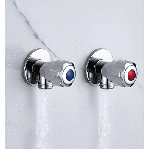 Bathroom Angle Valve Hot Cold Water Triangle Valve G1/2 Thread Angle Valves for Kitchen Bathroom Toilet Heater Sink Accessories