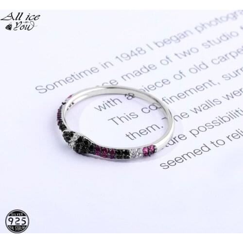 ALLICEONYOU Best Quality 925 Sterling Fashion Street AAA Cubic Zircon Delicate Engagement Ring CZ Hip Hop Silver Jewelry Gifts