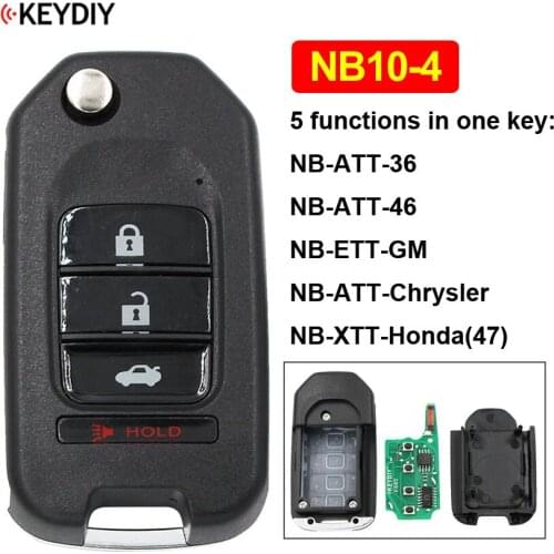 NB10-4 NB10-3+1 4 Button Multi-functional Universal Remote Control Key for KD900 KD900+ URG200 KD-X2 ( All Functions Chips in )