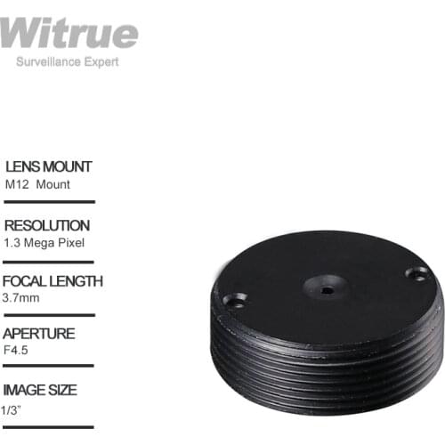 HD cctv lens Pinhole 3.7MM M12*0.5 Mount 1/3" F4.5 92 degree for security CCTV cameras