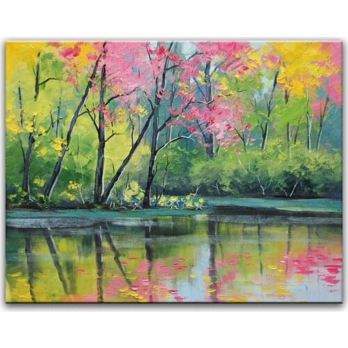 100% hand painted oil painting Home decoration high quality landscape painting pictures DM16071927