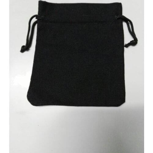 100pcs/lot high quality cheap drawstring bag 4*4.5 inches black canvas jewelry bag wholesale free shipping gift pouch