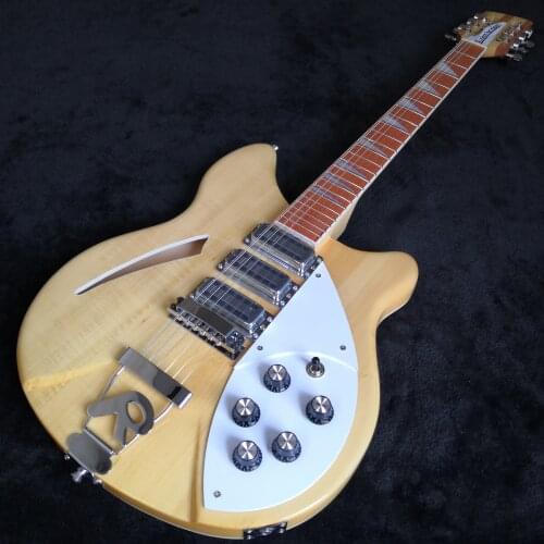 12 string guitar, 360 electric guitar, log color paint, mahogany fingerboard, half-empty core guitar, free shipping