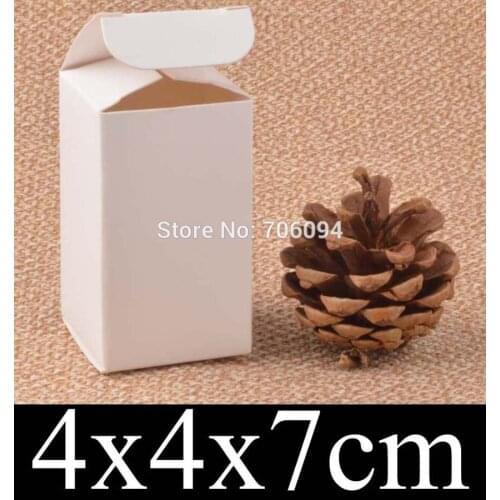 4*4*7cm Cosmetic/Jewerly white paper box 1.6''*1.6''*2.8'' handmade gift boxes,Essential oil box,custom box logo 100pcs/lot