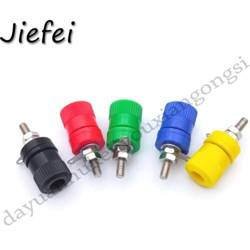 5Pcs 5 Color Terminal Blocks 4mm Banana socket Amplifier Terminal Connector Binding Post Banana Plug Jack Mount