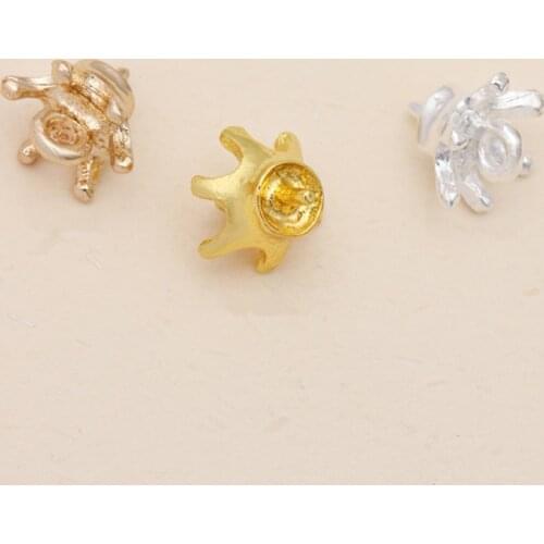 50pcs/lot 10mm Flower Pendants Clasp Necklace Pins Connector For DIY Necklace Making Supplies Jewelry Finding