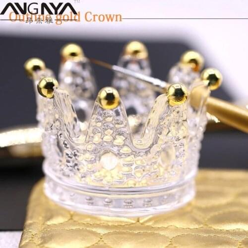 ANGNYA Acrylic UV Gel Painting Pen Displayer Holder Manicure Tools Three-Dimensional Embossed Glass Crown Nail Brush Displayer