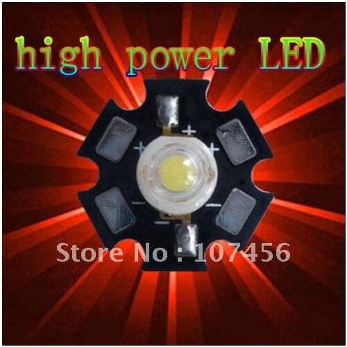 Free shipping 10pcs 1watt Red High Power 1W LED Lamp Light Bright