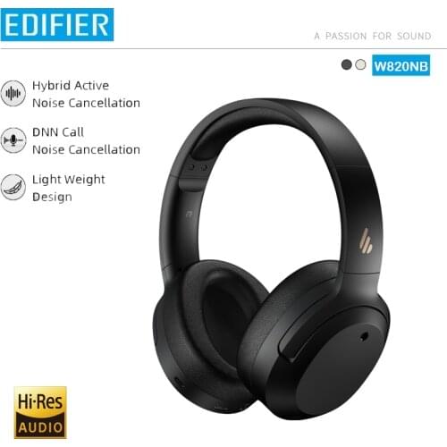 EDIFIER W820NB ANC Wireless Bluetooth Headphone Hi-Res Audio Bluetooth 5.0 40mm Driver Type-C Fast Charge Hybrid ANC