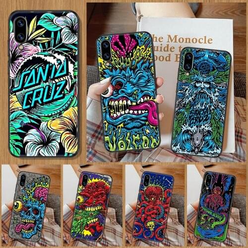 Santa Cruz Skateboards Phone Case For Huawei Honor 6A 7A 7C 8A 8X 8 9 9X 10 10i 20 Lite Pro black art back trend Etui 3D