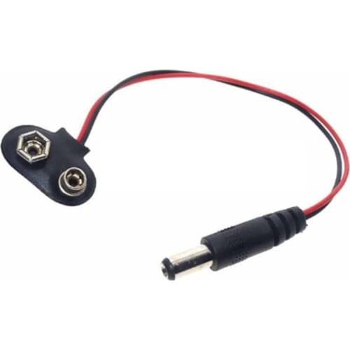 DC 9V Battery Button Power Cable Battery Buckle Snaps Power Cable Connector DC5.5*2.1 For Arduino
