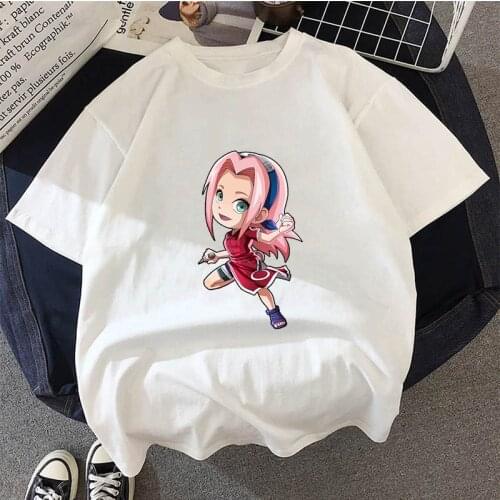 Naruto Print Cartoon Baby Clothes Sakura T-shirt Boys and Girls Soft White T Shirt Toddler Fashion New Style Top Kids T Shirt