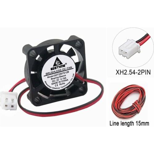 Gdstime 2 Pieces 5V 25mm x 7mm DC 25x7mm 2507S Small Micro Blushless Cooling Cooler High Speed 25x25mm 5 Volt