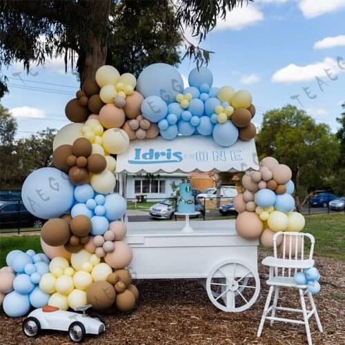 135pcs Cream Peach Apricot Balloon Garland Kids Happy Birthday Party Decoration Baby Shower Boy Wedding Decor Supplies