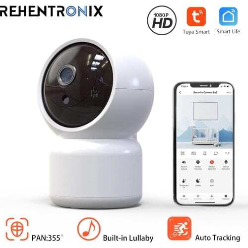 Tuya Smart Home WiFi Baby Monitoring Camera Wireless Auto Tracking PTZ IP Camera with Lullaby Securtiy Camera for Baby Care