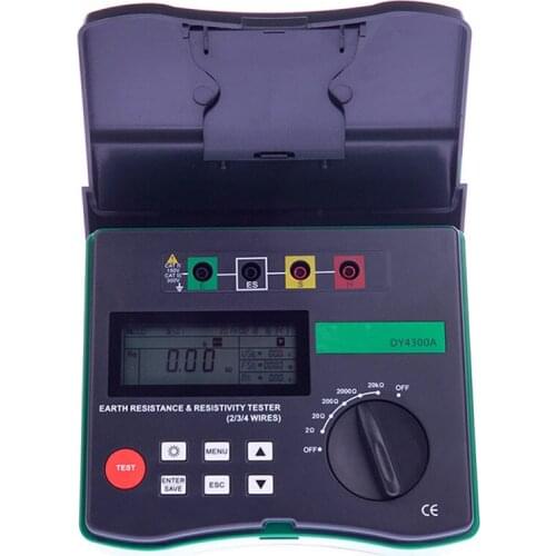 DY4300A Digital Ground Resistance Tester Meter 0.001 Ohm - 200K Ohm 94Hz, 105Hz, 111Hz, 128Hz