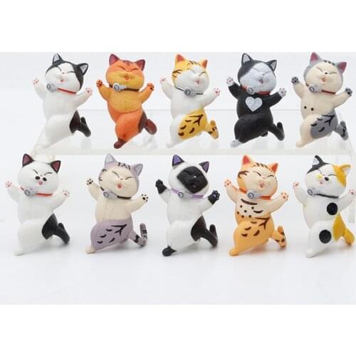 Lovely Cat Ornaments Kawaii Japan Anime Animal Action Figure Home Decoration Toy Desktop Accessories Model Kids Toys Girl Gift