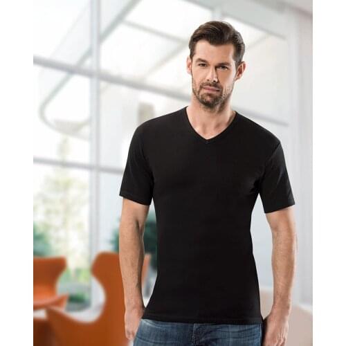 Mens solid color seamless underwear %100 cotton male ribana v collar 1109.1