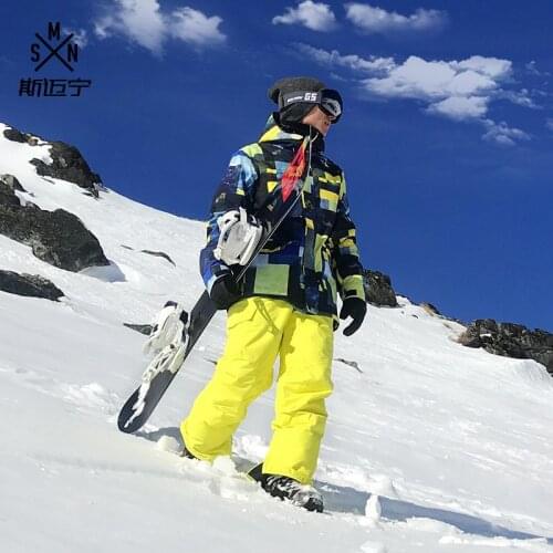 2019 SMN Men Ski Suit Skiing Jacket Pant Windproof Waterproof Thermal Breathable Outdoor Sport Wear Snowboard Male Coat Trouser