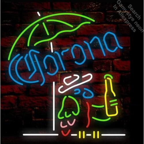 Coron Parrot Neon Sign umbrella Neon Bulb Sign Handmade Light Room Recreation Decor Glass Tube Handcraft Affiche indoor lamps
