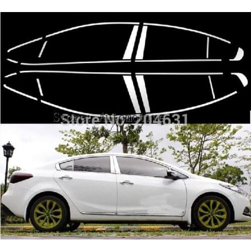High Quality stainless steel full window trims+pillar post trim 22pcs for KIA K3 Cerato 2013 2014
