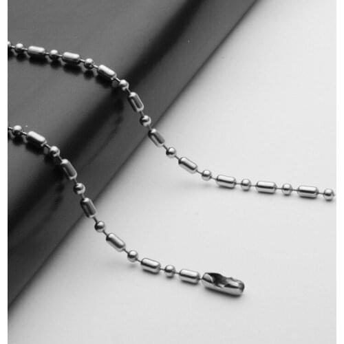 Wholesale Jewelry -- 50/60/70/80 cm Titanium steel White Beads Small Necklaces for Men Women Fashion Jewlery No Fade