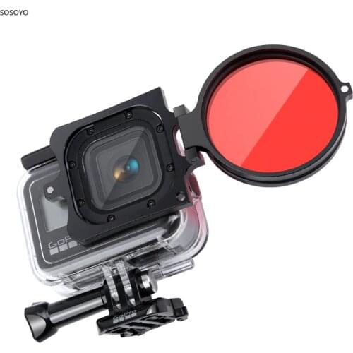 Original Waterproof Case Filter Lens Protective Shell Filter Adapter Holder For Gopro Hero 8 Action Camera Purple Red Filters