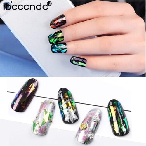20 pcs/lot Shimmer Starry Sky Nail Foils Nail Art Design Transfer Stickers Decal Broken Glass DIY Nail Tips Decorations