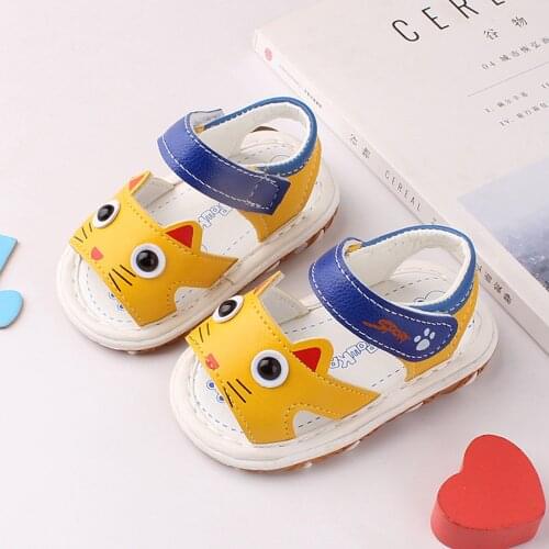 Summer Kids Sandals Baby Toddler With Whistle Screaming Shoes Cartoon Soft Bottom Baotou Sandals Kids baby toddler shoes