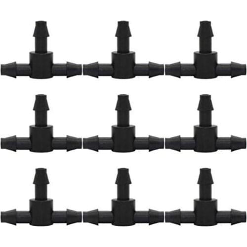 25Pcs Garden Hose Connector Barbed T Tee Coupling Adapter for 4/7mm 1/4'' Tubing Hose Garden Water Drip Irrigation Pipe Fittings