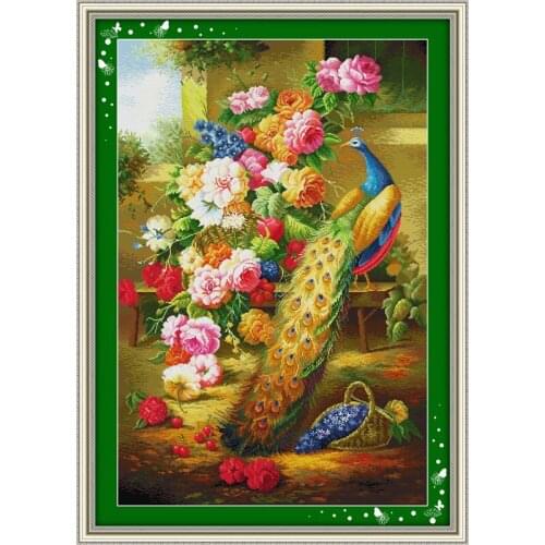 Everlasting Love Wealth & honour(2) Chinese Cross Stitch Kits Ecological Cotton Stamped 11CT DIY New Year Decorations For Home