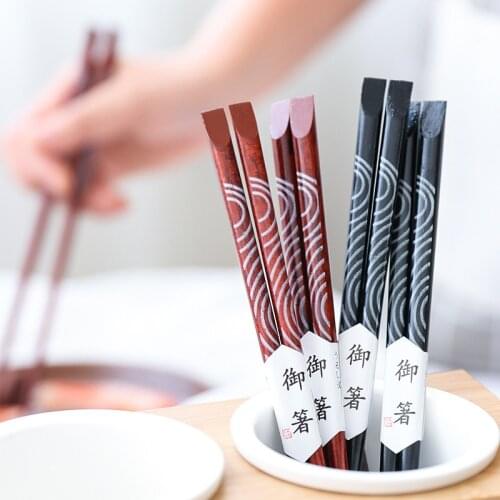Wave Japanese Indonesian Iron Wooden Pointed Chopsticks Household Sushi Chopsticks Snack Hotel Chopsticks Chopsticks Cute