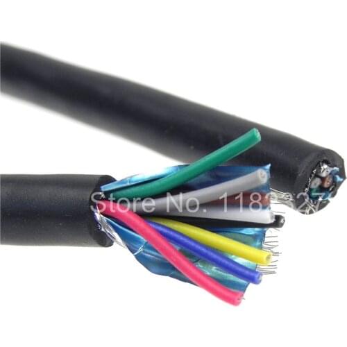 High Quality 1-20 metesr 8 core double shielding cable computer cables Wire core size 26AWG Tin-plate copper cable type 2464