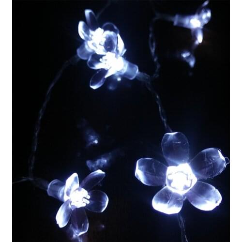 YIYANG 5M 50 LED Cherry Blossom Fairy String Light Sakura Flower Battery Operated Christmas Xmas Wedding Party Decoration Lights