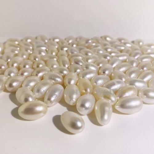 4A 5A High Luster Loose Pearls 6x8mm-10x15mm Half Drilled Natural Freshwater Drop Pearl Beads for Earring