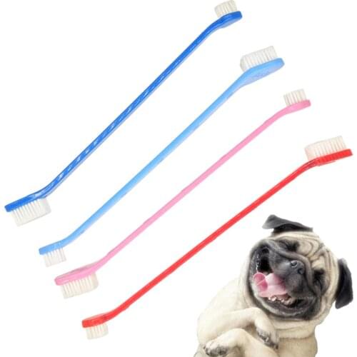Pet Products Double-head Cleaning Toothbrush Dog Dental Care Teeth Cleaning Soft Toothbrush For Cats Pet Accessories Toothbrush
