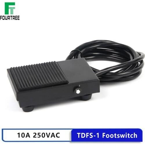 1PCS Footswitch Iron Shell FS-1 Foot-on Momentary Control Switch Electric Power Pedal SPDT 10A 250VAC Self-resetting 1M 2M Wire