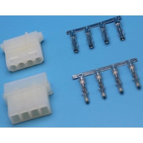 10 Sets 5.08mm Computer power connector large 4 Position 4P D type male and female plastic shell + terminals Connector