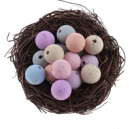 100pc Baby Silicone Beads 15mm Baby Teething Food Grade Silicone Teether For Teeth Baby Goods BPA Free Necklace Baby Accessories