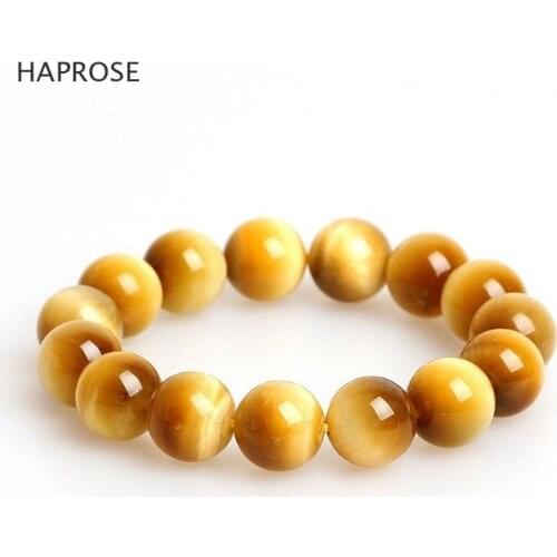 2017 Fashion Natural Stone Yellow Bracelets 10mm For Women Men Tiger eye stone Agates Beaded Yoga Bracelets Free shipping