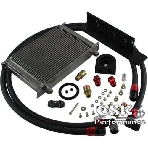 25 Row Bolt On Oil Cooler Kit Fits For Nissan Fairlady 03-08 350Z VQ35 / 2009-2017 370Z VQ37 Silver/Black