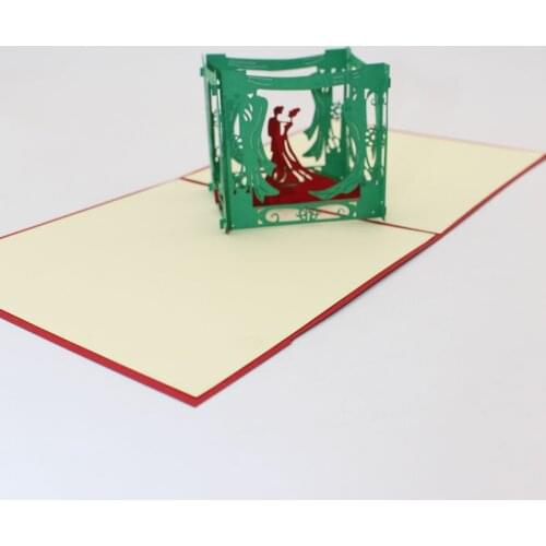 3D Laser Cut Handmade Embracing Lovers Paper Blessing Show Love Greeting Cards + Envelope Valentines Day Wedding Creative Gift