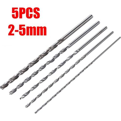 5Pcs 150mm 2/3/3.5/4/5mm High Speed Steel Extra Long Drill Bit Set Metal Multi Tools Power Tool Accessory