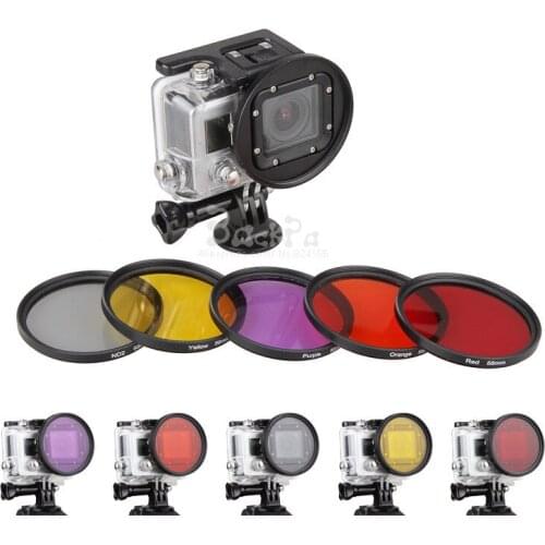 6-In-1 Camera Polarizer Filter Adapter 58mm Kit Fit for Gopro Hero 3 Mini Camcorder Accessories